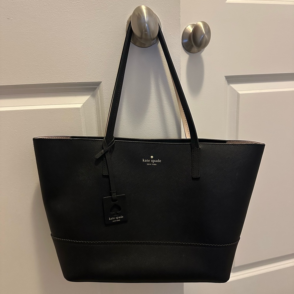 Kate Spade Black Textured Leather Tote